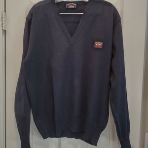 Paul&Shark V-Neck Wool Blend Blue Sweater